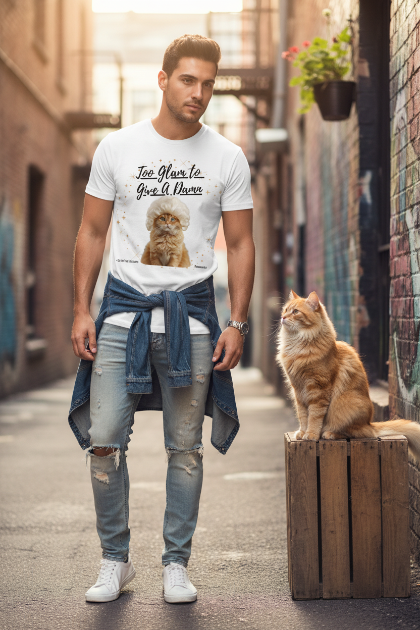 Herren Premium Bio T-Shirt Too Glam Cat 1