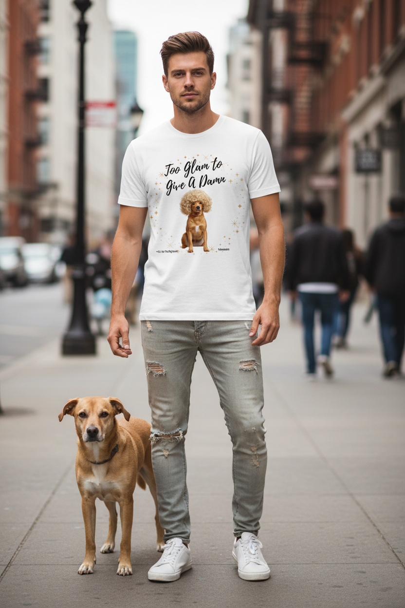 Herren Premium Bio T-Shirt Too Glam Dog 1