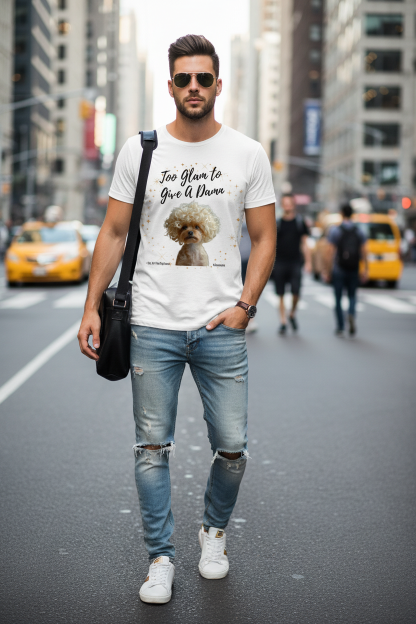 Herren Premium Bio T-Shirt Too Glam Dog 3