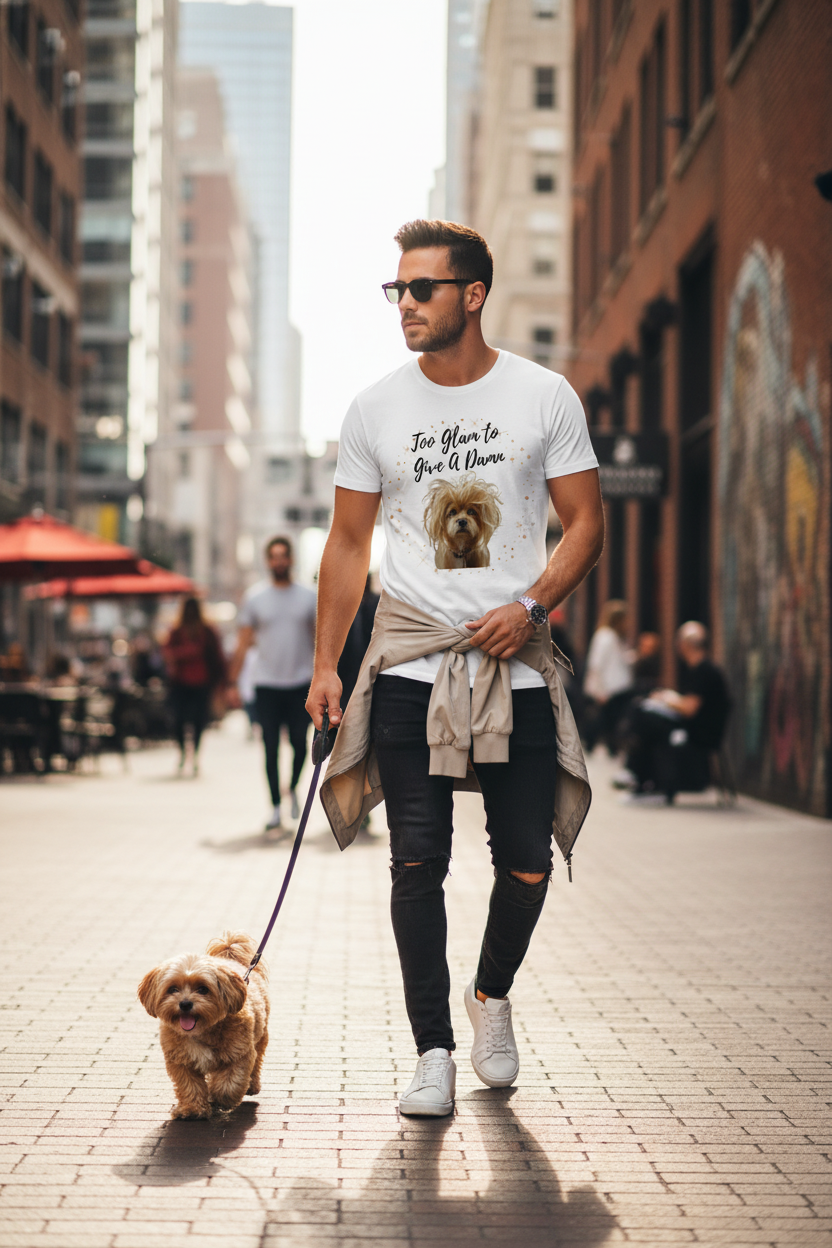 Herren Premium Bio T-Shirt Too Glam Dog 4