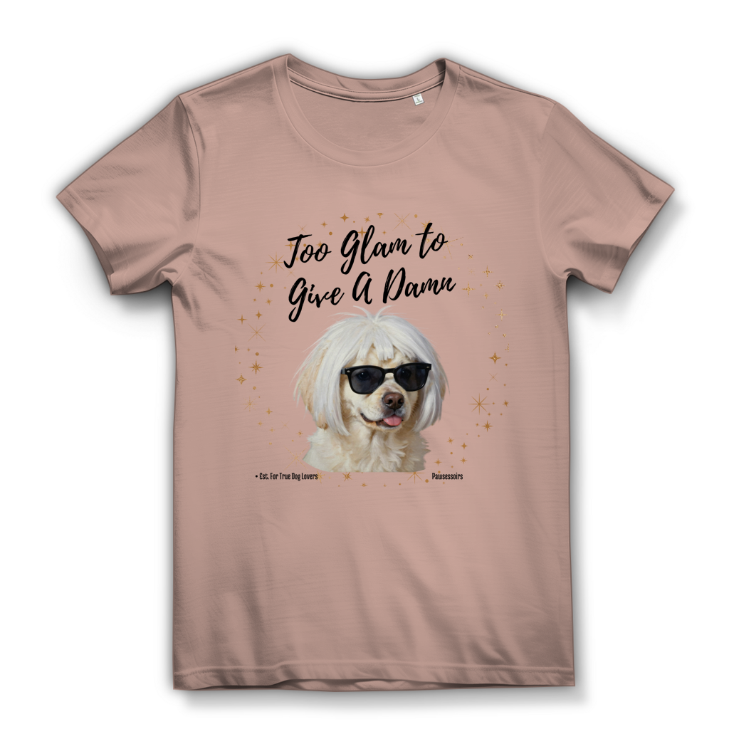 Damen Premium Bio T-Shirt Too Glam Dog 5