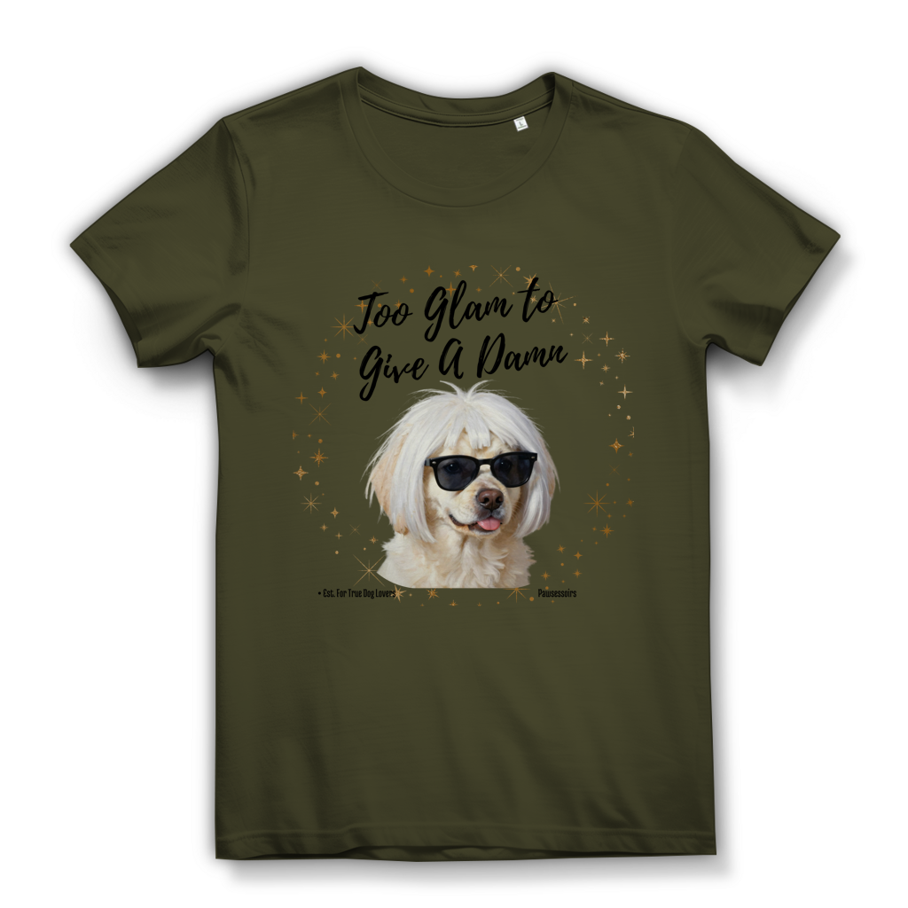 Damen Premium Bio T-Shirt Too Glam Dog 5