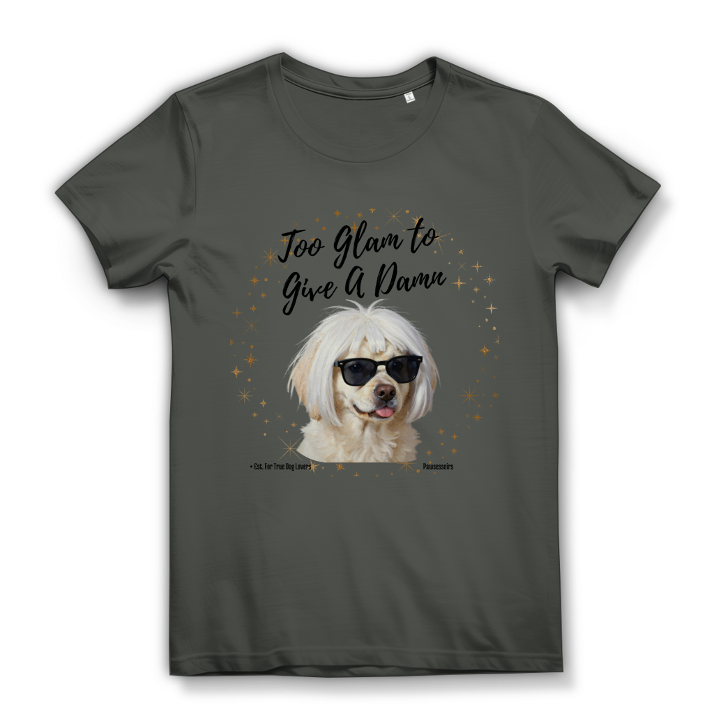 Damen Premium Bio T-Shirt Too Glam Dog 5
