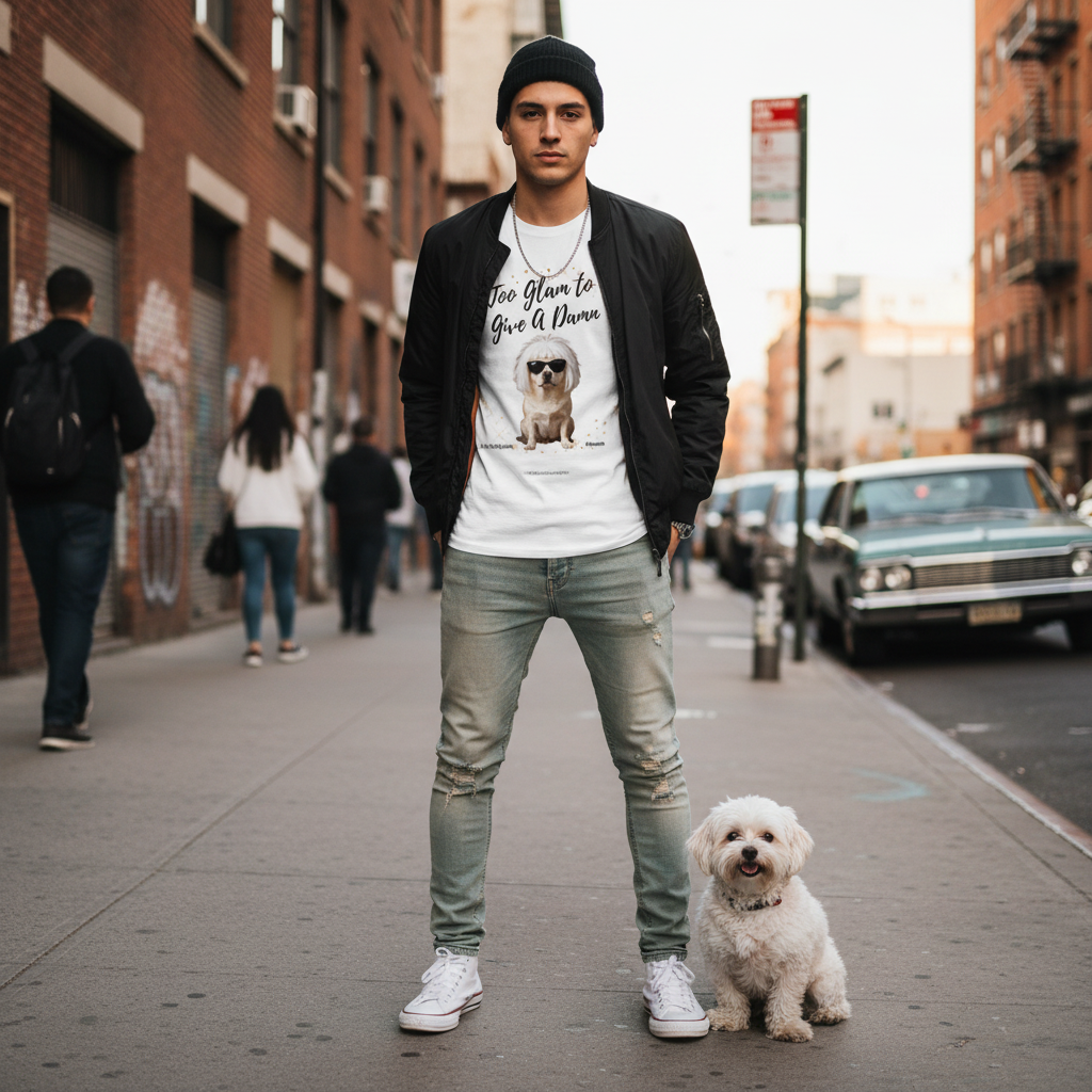 Herren Premium Bio T-Shirt Too Glam Dog 7