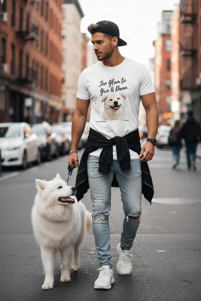 Herren Premium Bio T-Shirt Too Glam Dog 9
