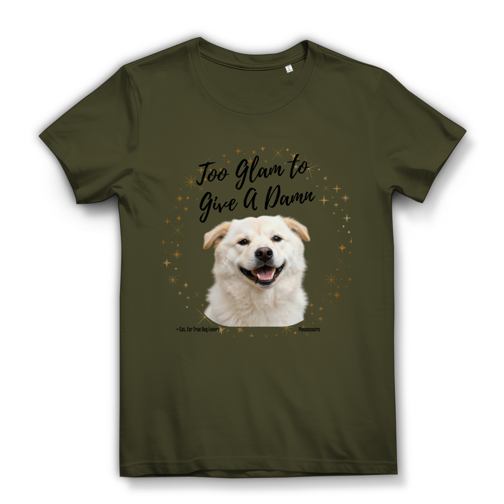 Damen Premium Bio T-Shirt Too Glam Dog 9